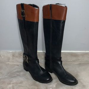 New INC International Concepts Riding Boots Size 6 Black & Brown